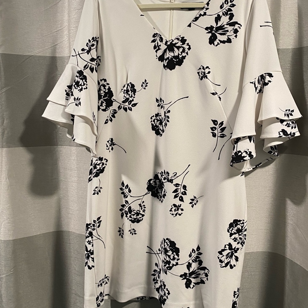 Ralph Lauren White Dress with Black Label Detail